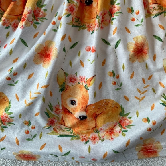Fawn Baby Print Dress, Floral Wreath. Super Soft. Sz 18-24 months - Picture 3 of 3